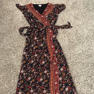 Maxi floral wrap dress